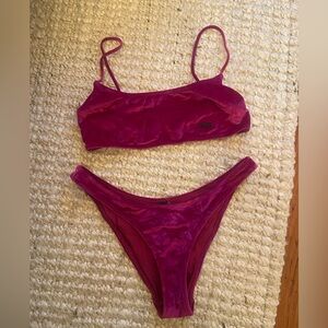 Triangl velvet maroon bikini